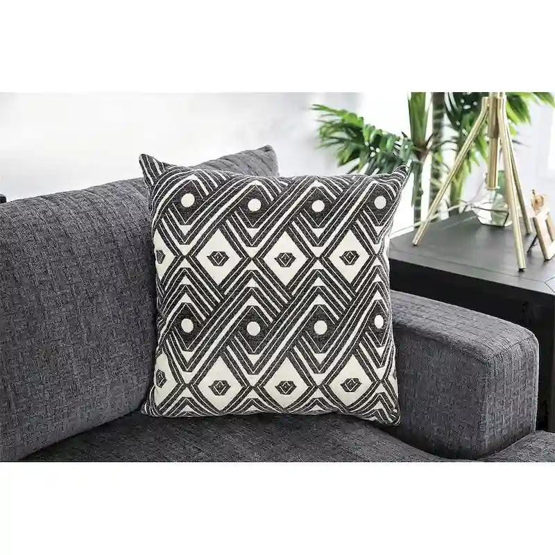 L-Shaped Chenille Sectional Sofa - Gray