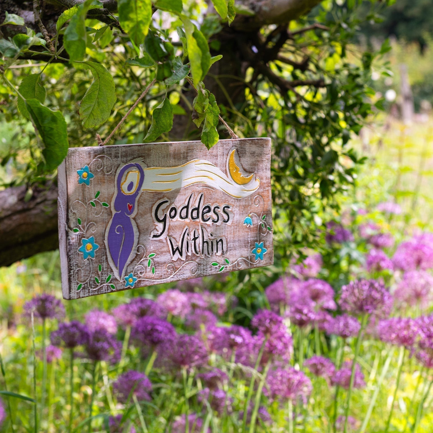 Goddess Within, Carved Wood Hanging Plaque