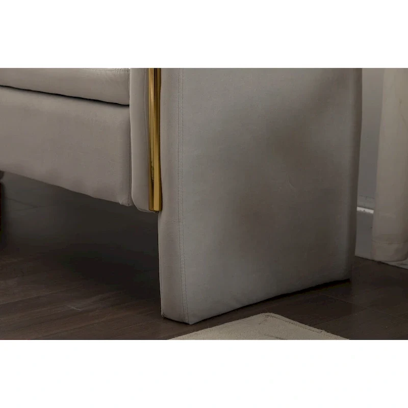 Velvet Storage Bench with Metal Trim