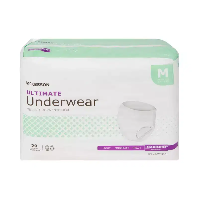 McKesson Ultimate Incontinence Underwear, Maximum Absorbency, Unisex, Medium, 80 Count