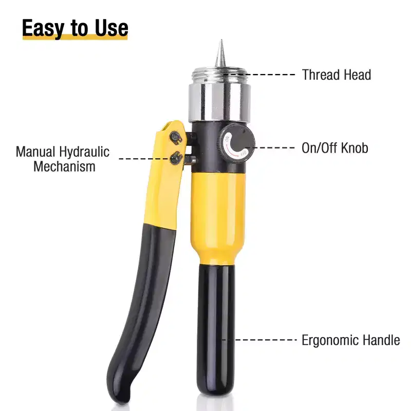 Yescom Hydraulic Tube Expander Swaging 3/8 to 1-1/8 Copper Flaring Tool Kit for Refrigeration HVAC