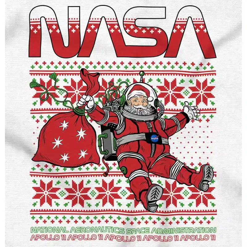 Ugly Christmas Pattern NASA Santa Hoodie Sweatshirt Women Men Brisco Brands