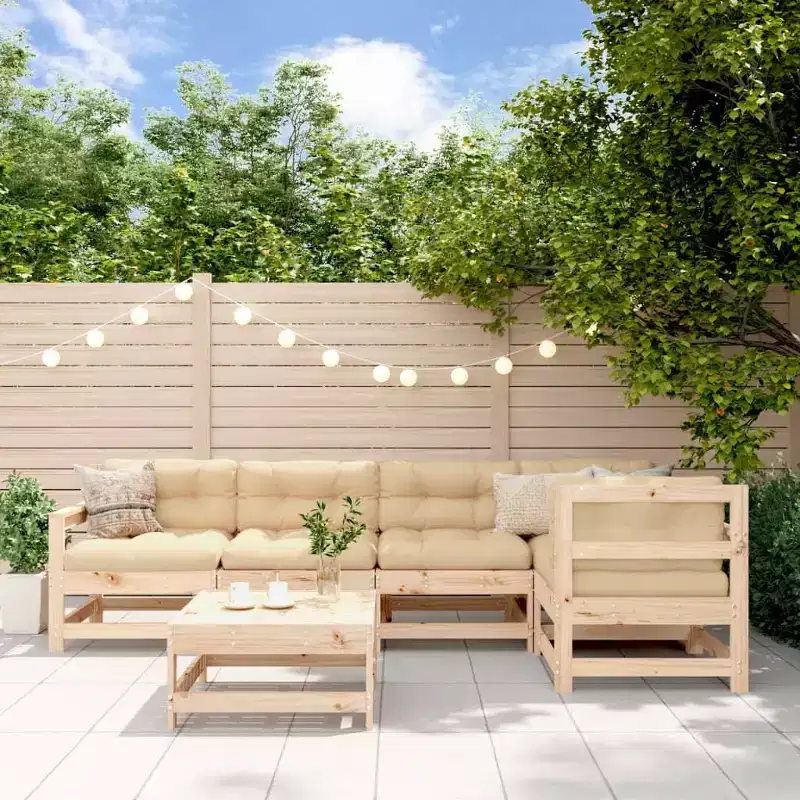 vidaXL Patio Lounge Set Outdoor Garden Furniture Set Solid Wood Pine