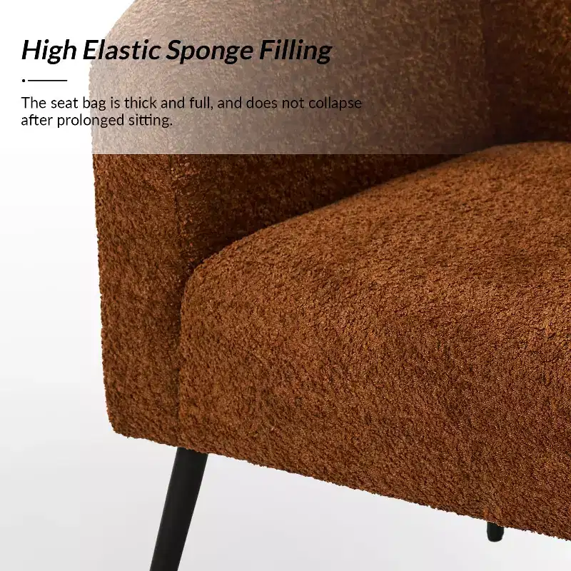 Guy Modern Boucle Armchair Set of 2 with metal leg ART OF LIVING DESIGNS