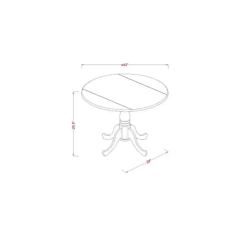 Round Kitchen Table Set 5pc 42 Table w/ Drop Leaves & 4 Parsons Chairs - Autumn Green