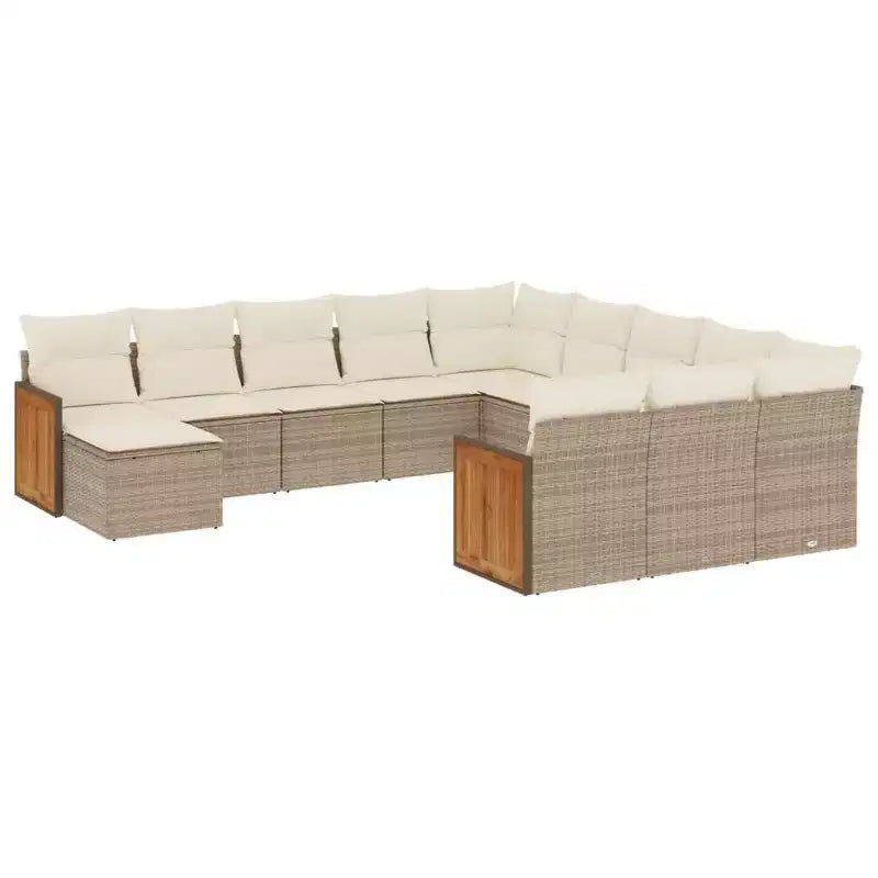 vidaXL 12 Piece Patio Sofa Set with Cushions Gray Poly Rattan