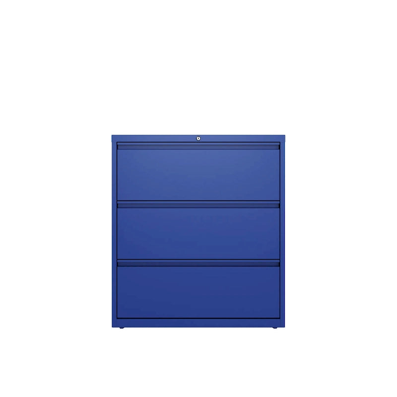 36-inch wide three-drawer chest of drawers, classic blue
