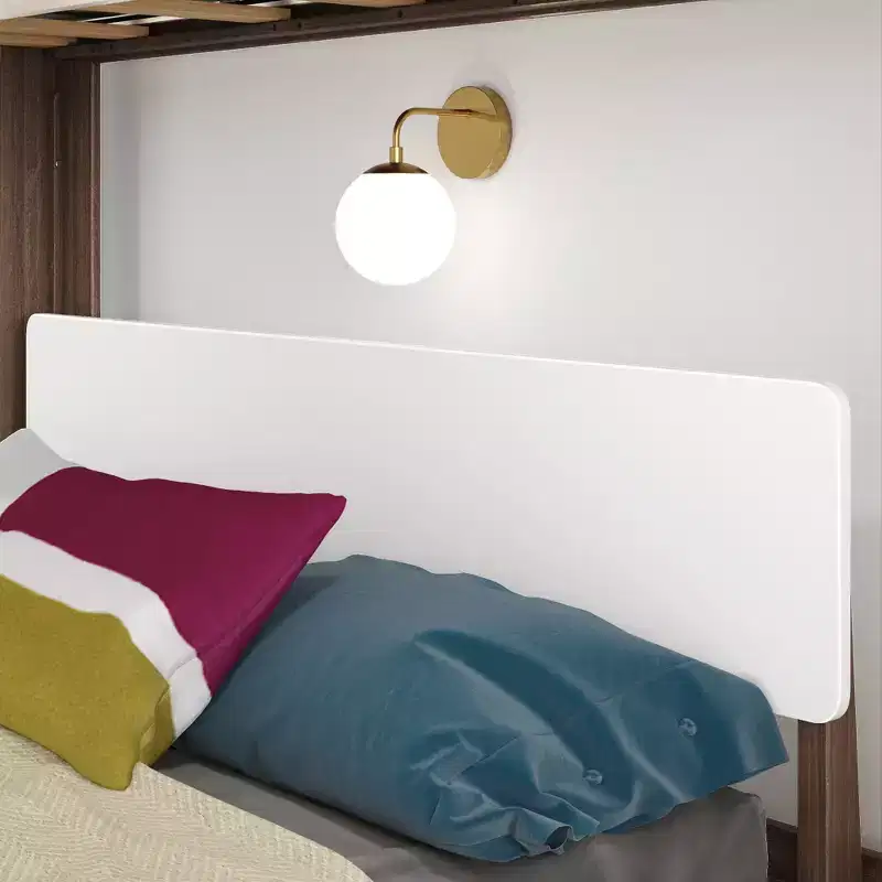Max & Lily Mid-Century Modern Twin over Queen L-Shaped Bunk Bed, Solid Wood