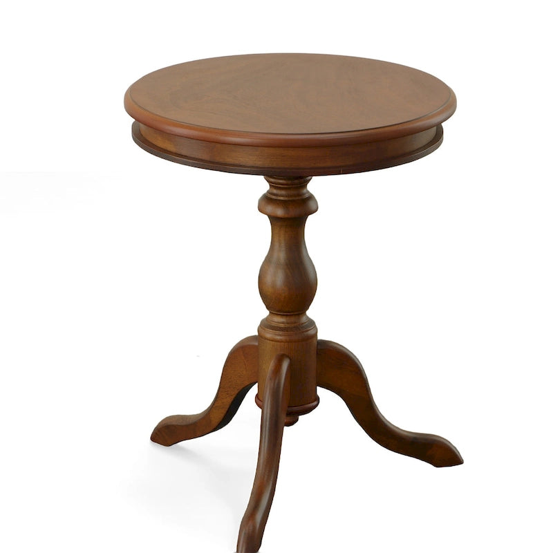 Round Accent Side Table, Copper Finish, Living Room End Table