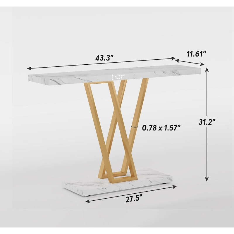 43.3Console table, Hallway Table Industrial Display Shelf for Entry Way, Hallway, Couch, Living Room, Kitchen, Foyer