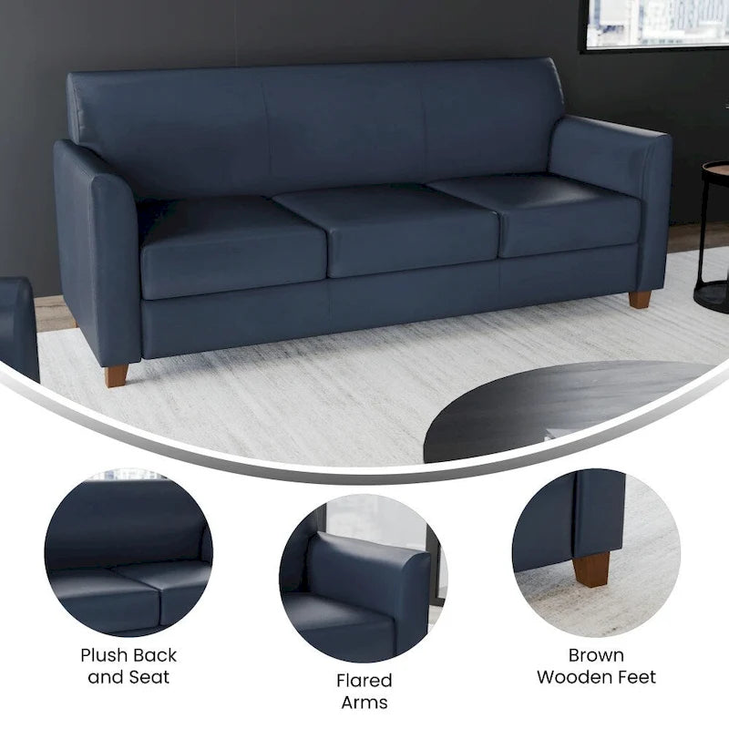 Clean Line Stitched Sofa with Flared Arms - 70W x 29D x 32.25H