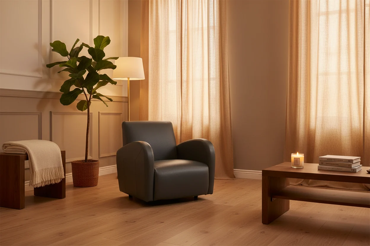 Kids Sofa Rocking Chair with Side Pocket, PU Leather Toddler Armchair for Children Gray