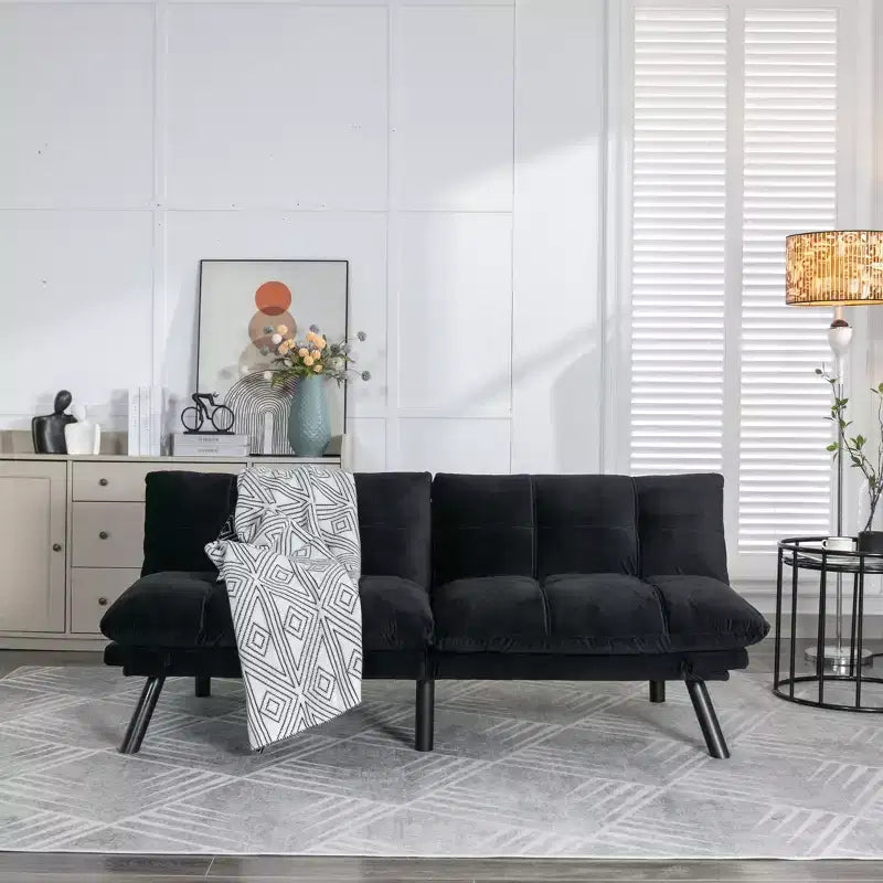 Okak Modern Sofa Bed Futon Couch, Convertible Small Sleeper Sofa Bed Loveseat Recliner for Small Apartments, living Room