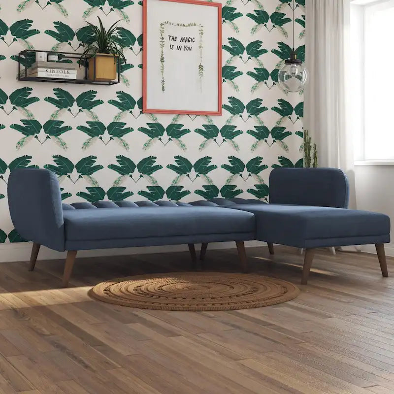 Sectional Futon Sofa Bed, Convertible Sleeper, Modern Living Room Couch