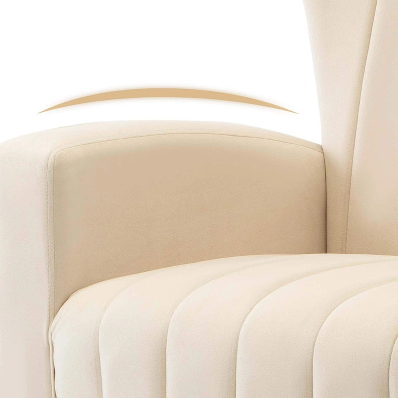 Velvet Accent Chair with Gold Legs