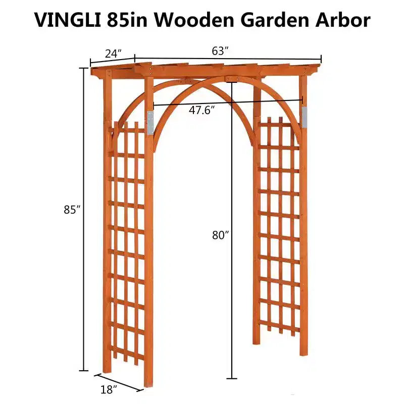 Karl Home 62.99'' W x 23.62'' D Teak Outdoor Solid Wood Arbor