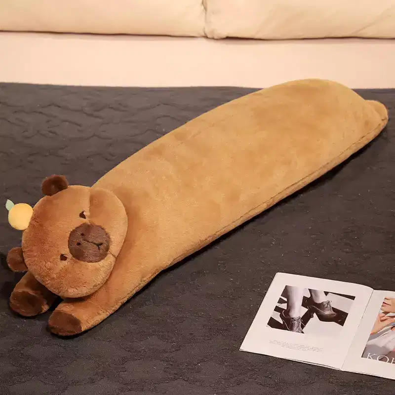 TITQWOP Long Capybara Plush Pillow,Cute Capybara Stuffed Animals Plushie Sleeping Hugging Body Pillow,Kawaii Capybara Soft Doll Toy