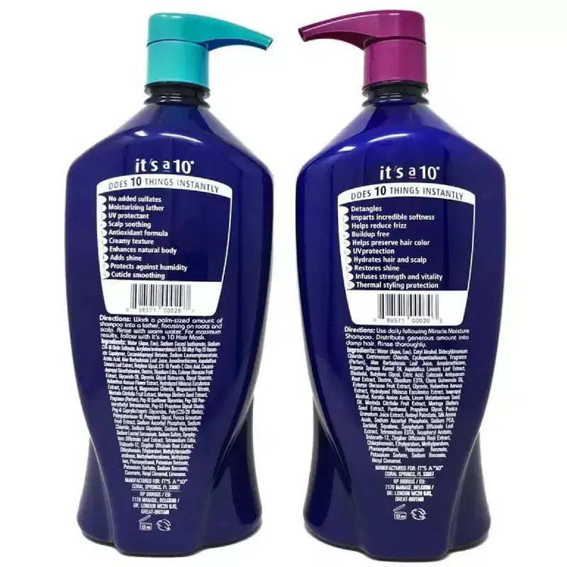 It's a 10 Miracle Moisture SHAMPOO & Daily CONDITIONER (33.8 oz XXL LITER) Ten Benefits DUO SET KIT