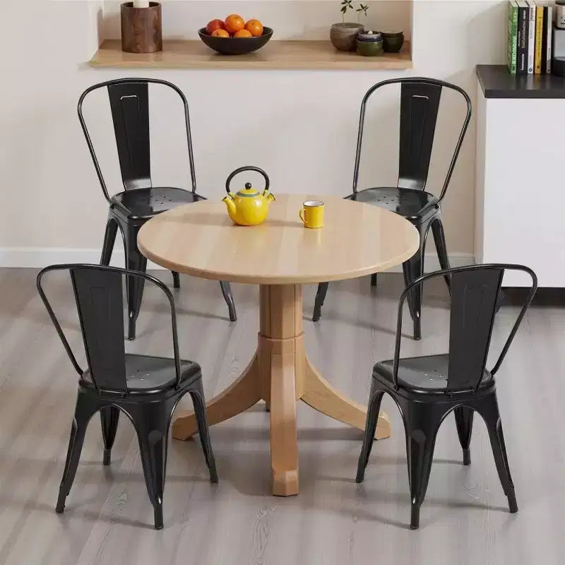 TUYOHW Set of 4 Metal Dining Chair,Stackable Chairs with Detachable Backrest for Indoor Outdoor Kitchen,Restaurant