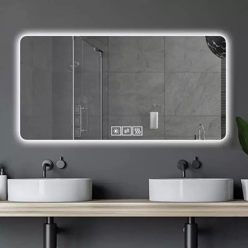 28x60 LED Bathroom Mirror: Corrosion-Resistant, Tri-Color Dimmable, Backlit with Demist Function