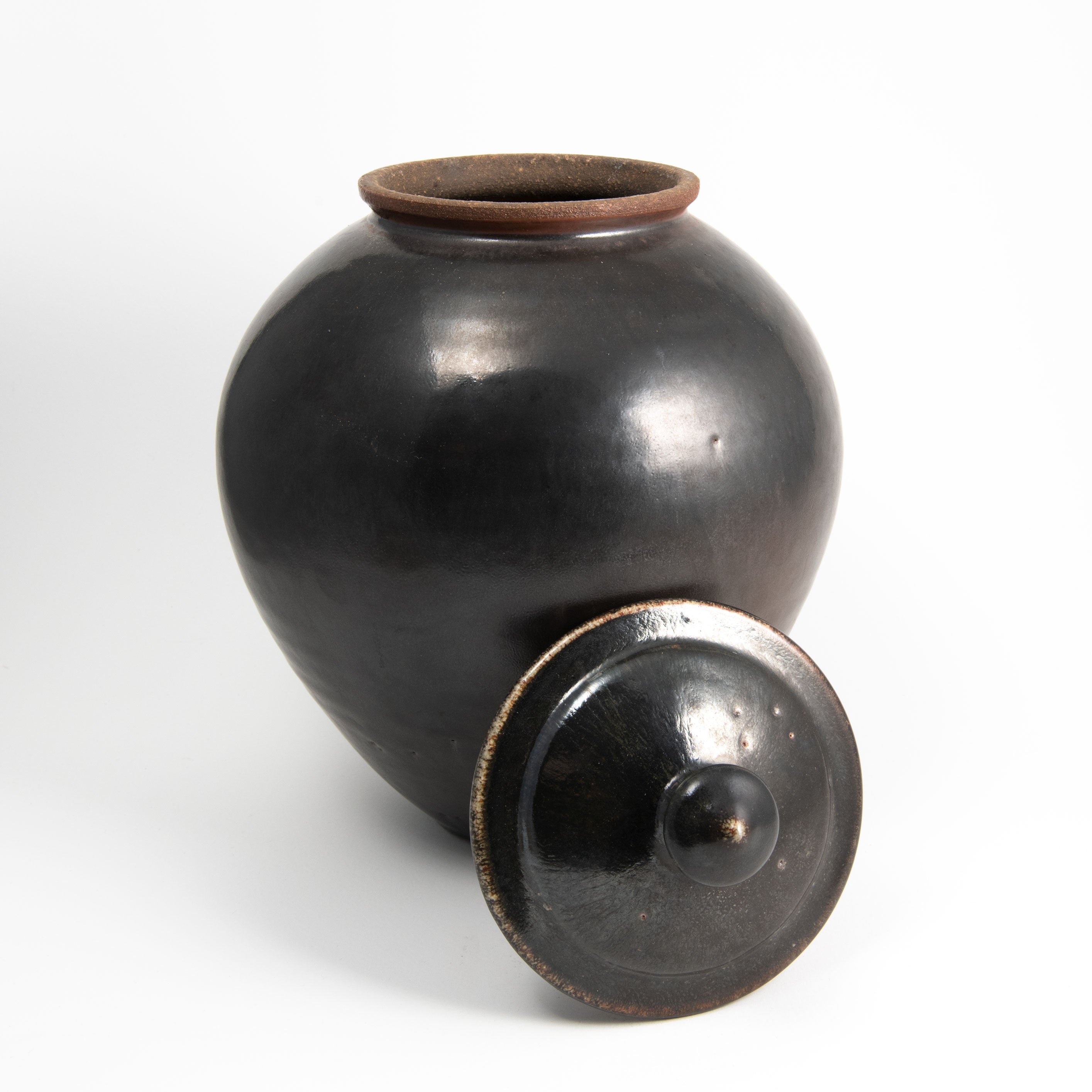 Kaki Large Round Lidded Jar