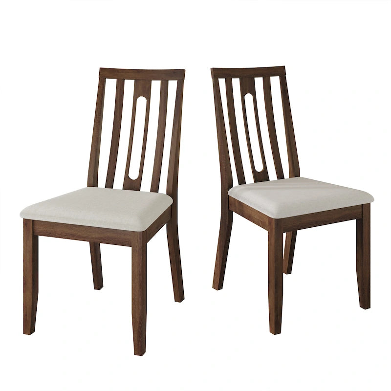 Contemporary Wooden Dining Chairs (Set of 2) - N/A