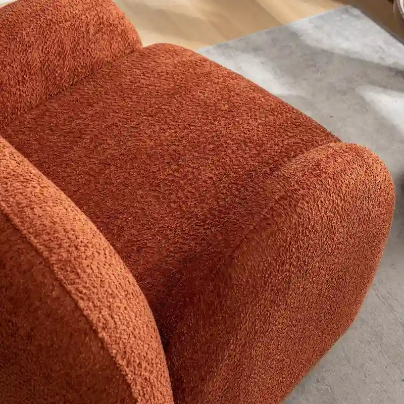 Modern Glam Boucle Upholstered Swivel Accent Armchair with 360 Degree Swivel Base
