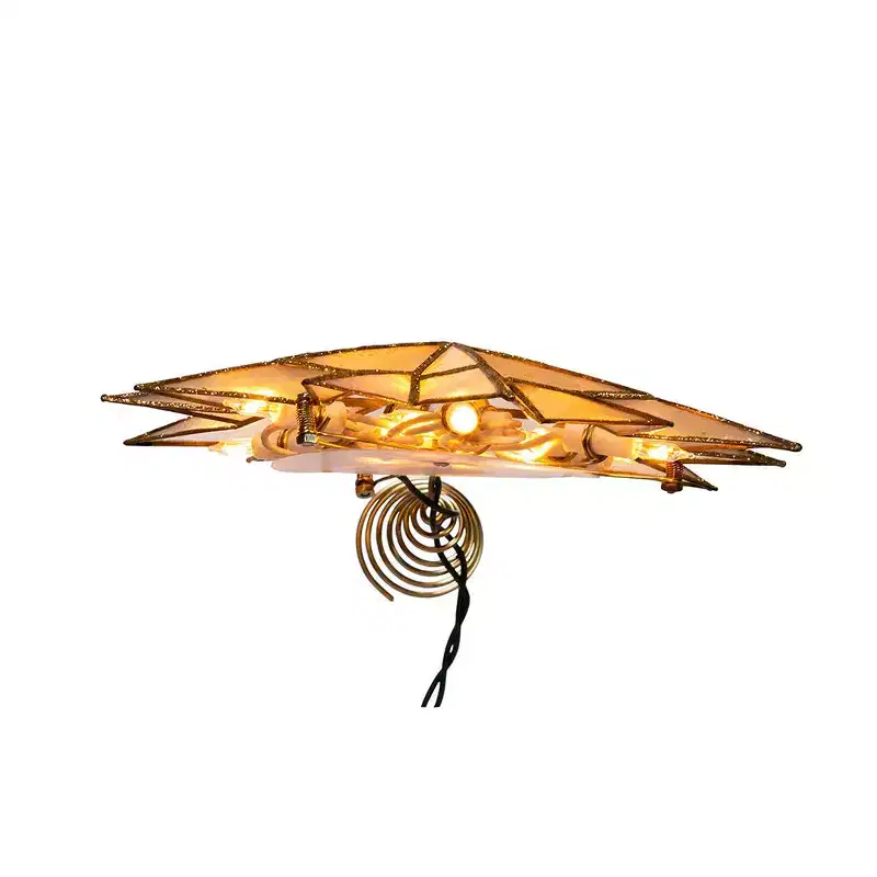 Kurt Adler 9.06 UL 10-Light 12-Point Gold Capiz Star Treetop
