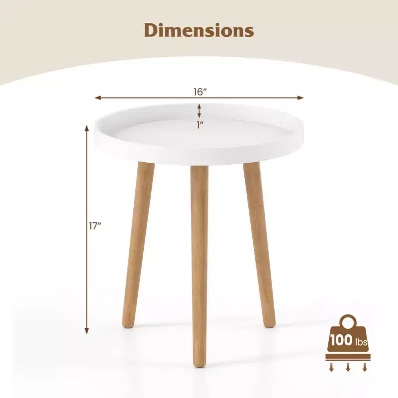Costway Round Side Table Sofa Coffee End Accent Table Nightstand Home Furniture