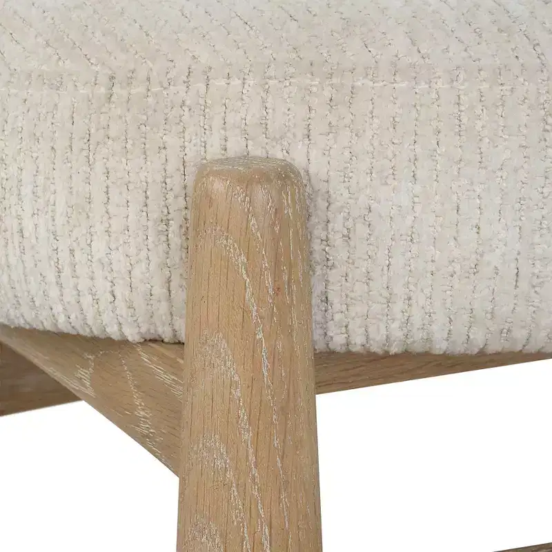 Uttermost Acrobat 24 1/2W Textured Off-White Fabric Bench