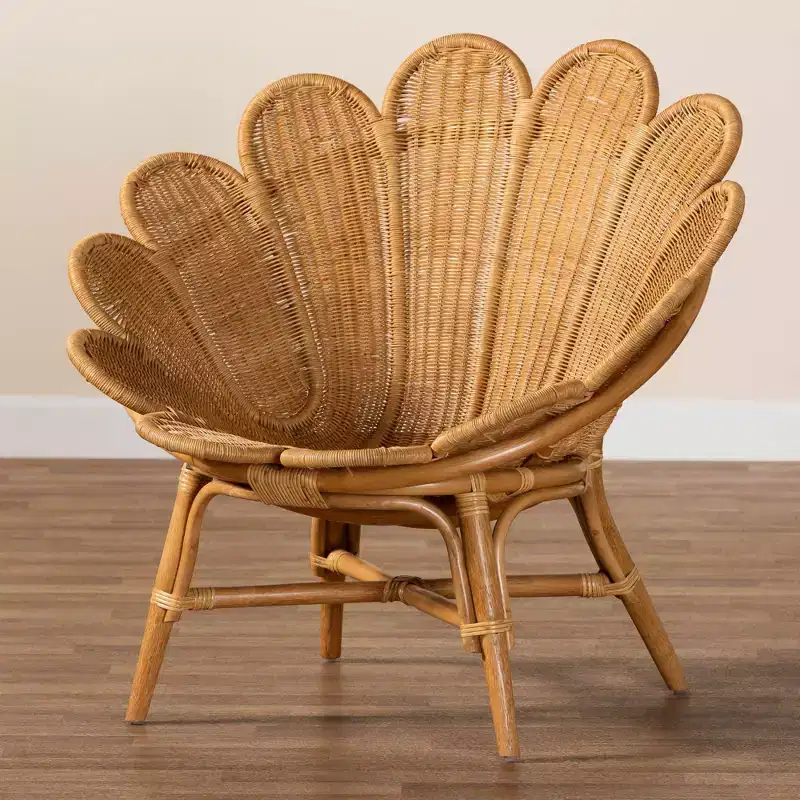 bali & pari Blossom Rattan Accent Flower Chair Honey