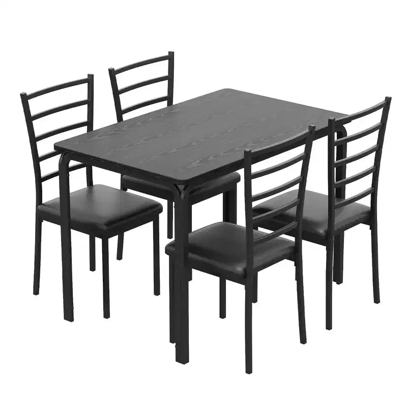 Dining Table for 4,Small Table & Chairs Set of 5,Square Dinner Table Set,with 4 Upholstered Chairs,5 Pcs Kitchen & Dining Room Sets for Small Space