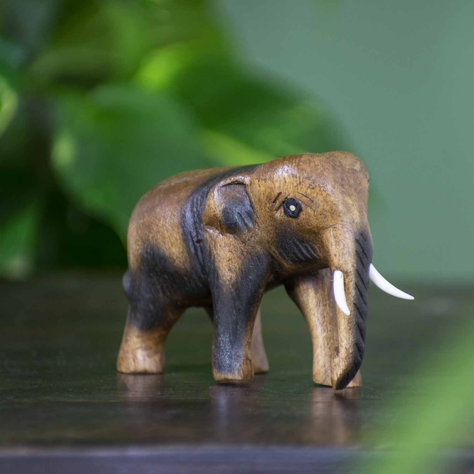 Carved Raintree Elephant, Small