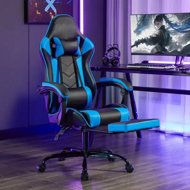 Modern Adjustable Swivel Ergonomic Task Chair with Headrest & Lumbar Support