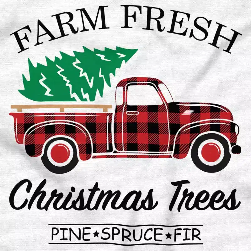 Farm Fresh Christmas Tree Plaid Truck Sweatshirt for Men or Women Brisco Brands