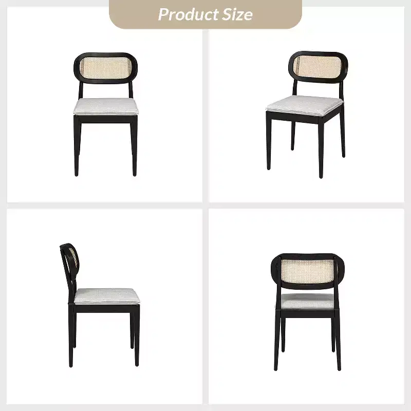 Hartmut Modern Ratten Dining Chair Set of 2 with Solid Wood Legs ART OF LIVING DESIGNS