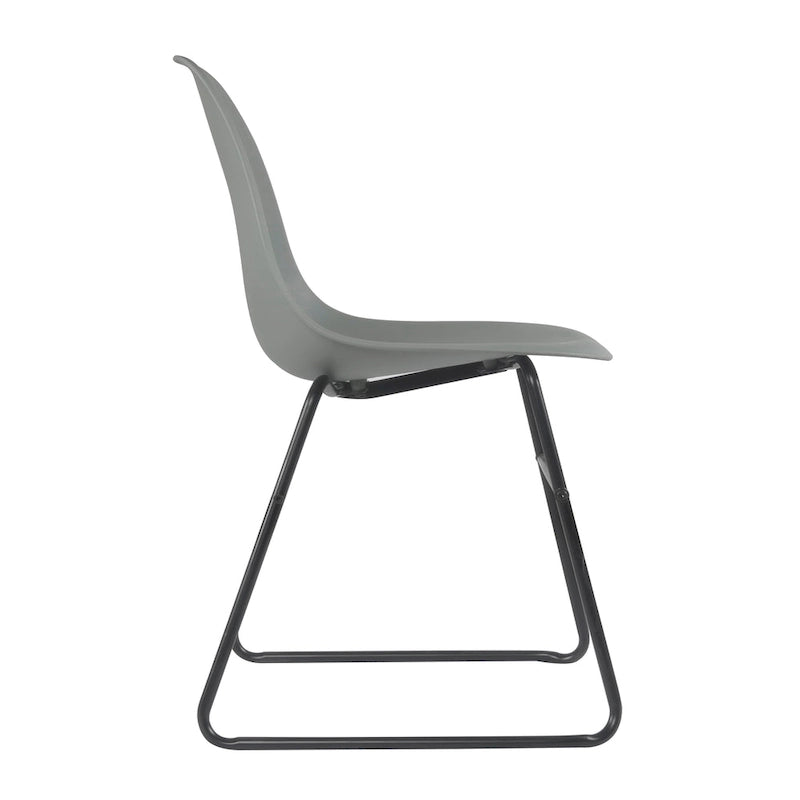 Modern Armless Dining Chairs with Iron Legs, Set of 2