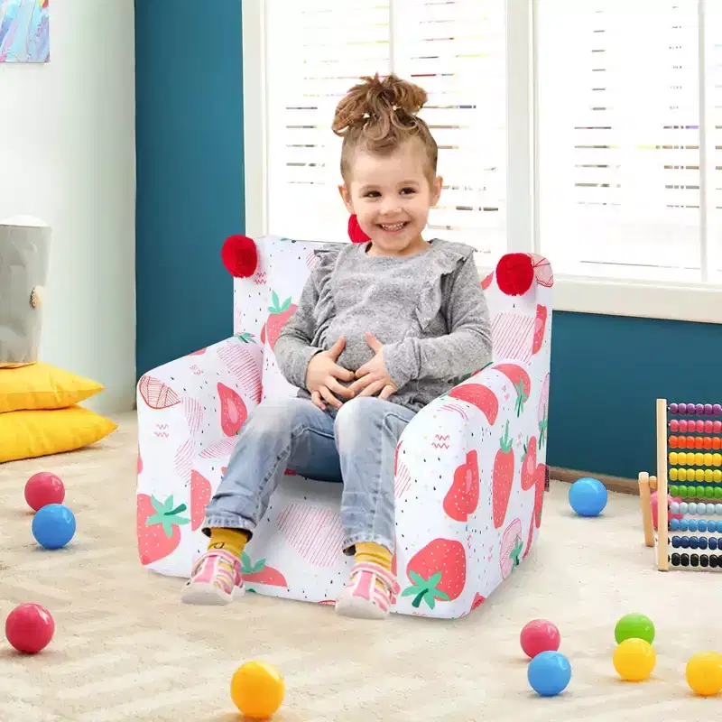 Costway Kids Sofa Chair Foam Filled Armchair Dinosaur Toddler Couch with Cover & Pillow