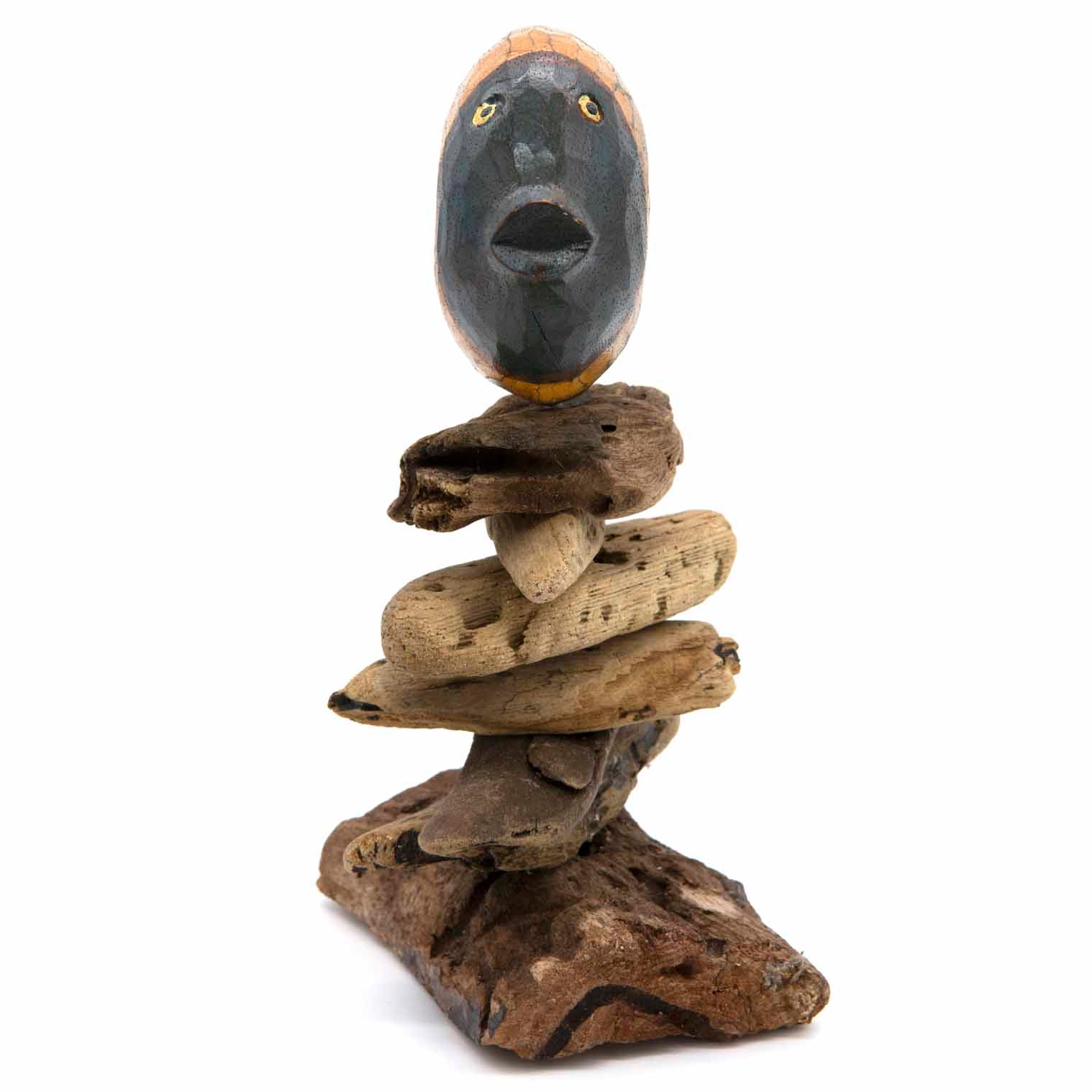 Painted Fish on Driftwood Stack