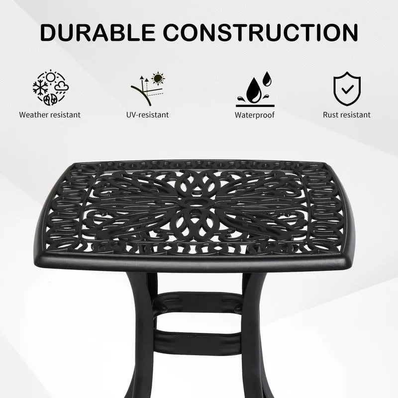 Patio 21  Cast Aluminum Dining Table with Umbrella Hole