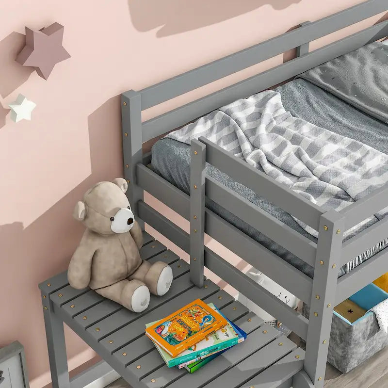 Loft Bed with Platform and Ladder