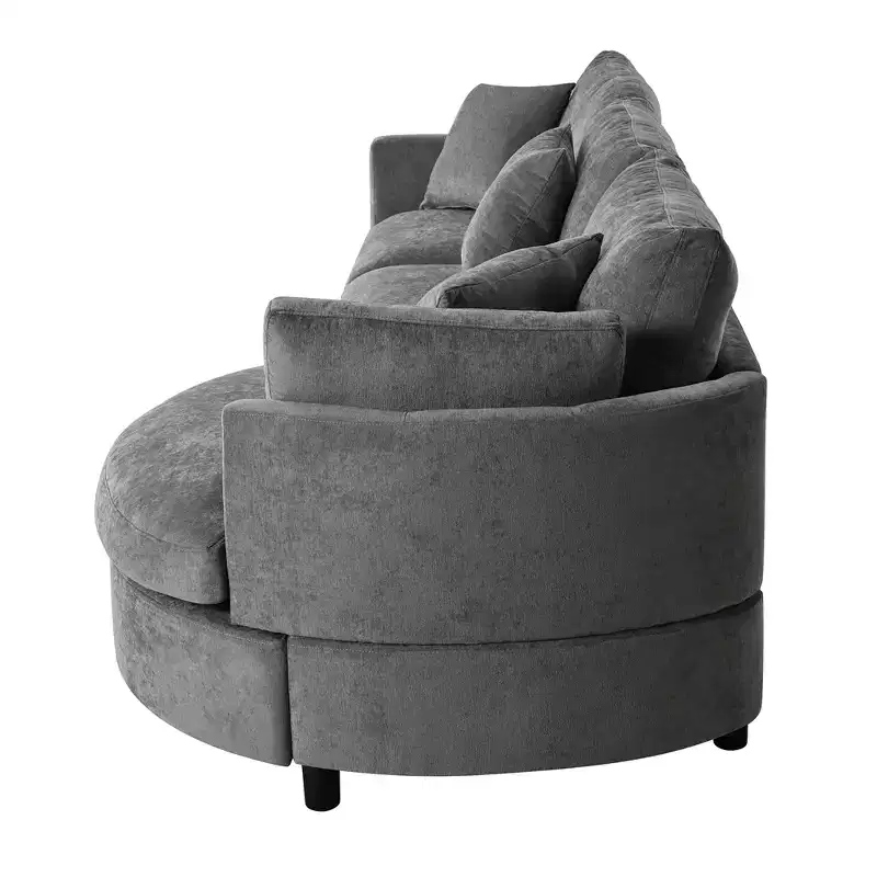 105.5 Upholstered Combination Sofas with Three Pillows and Curved Seat-ModernLuxe