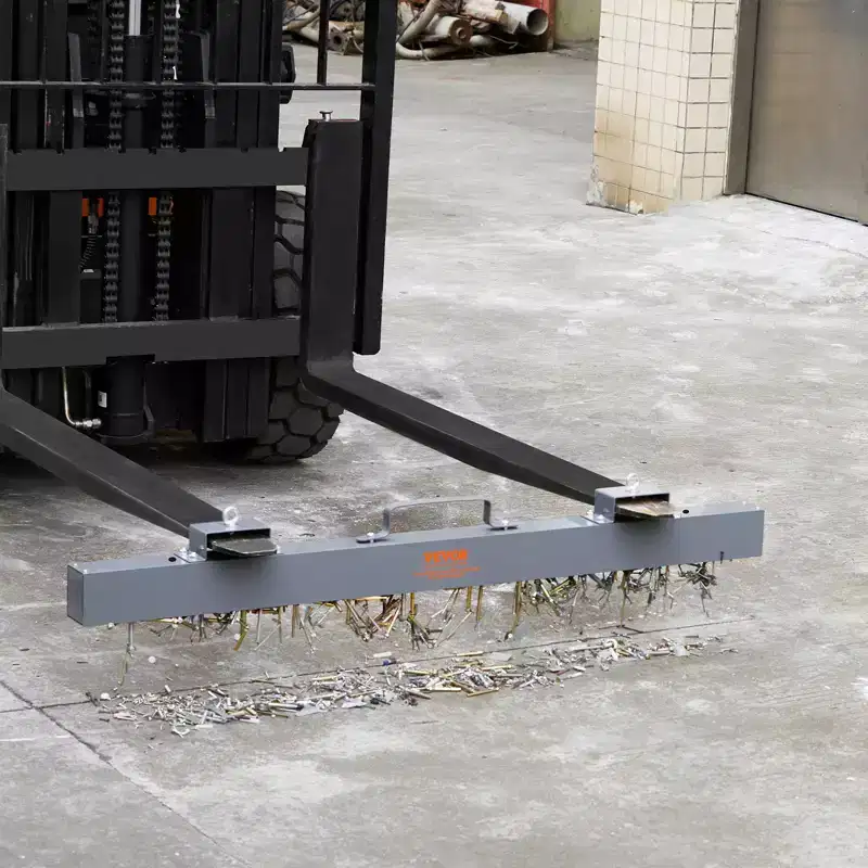 VEVOR Hanging Magnetic Sweeper, 48 inch Magnet Sweeper, 80 LBS Magnetic Forklift Sweeper Industrial Magnets Steel Material Hunting Accessories,Gray