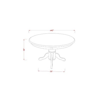 HomeStock 5-Piece Round Black Finish Solid Wood Top Dining Table with 4-Parson Chair