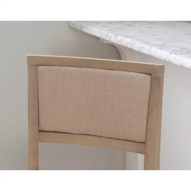 Keira Padded Back Solid Wood and Upholstered Seat Folding Barstool Gray Wash - Linon