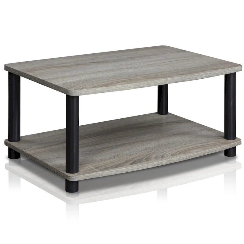 2-Tier Elevated TV Stand with Open Shelves - Modern Media Console for Living Room, Holds TVs up to 55 Inches