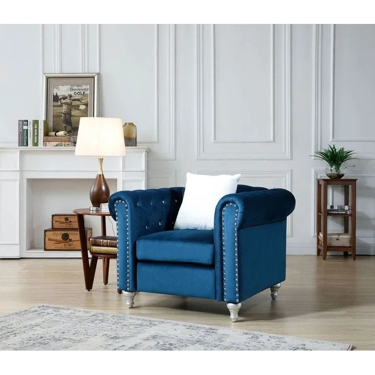 Velvet Crystal Accent Chair