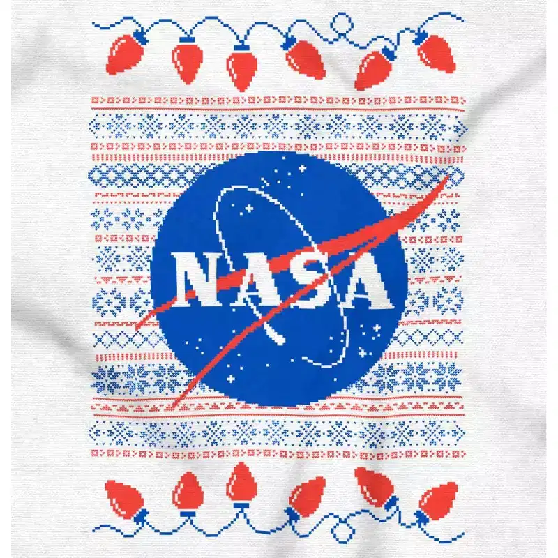 Ugly Christmas Pattern NASA Logo Hoodie Sweatshirt Women Men Brisco Brands