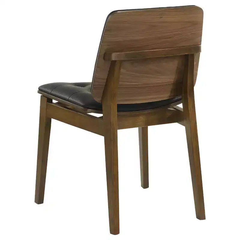 Simple Relax Set of 2 Side Chairs in Natural Walnut and Black