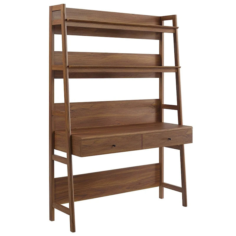 Office Desk with Bookshelf and Storage Drawers